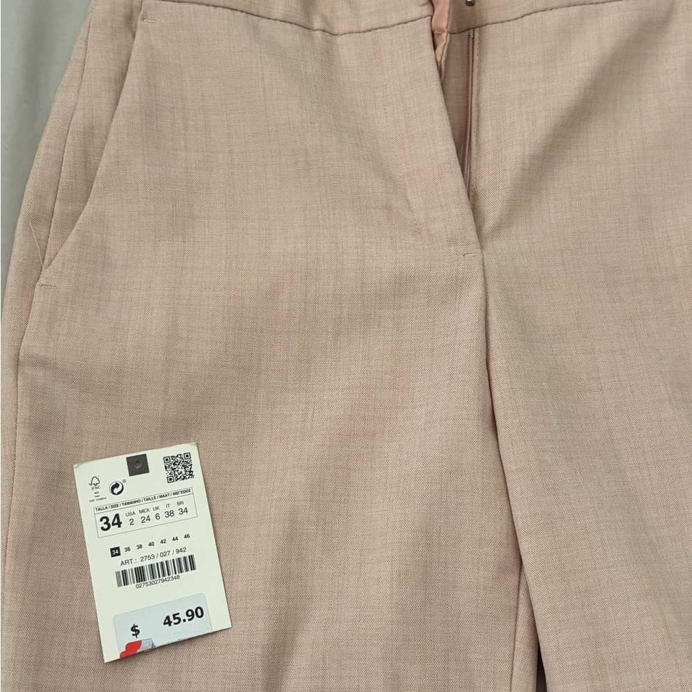 Zara Pale Pink Tailored Women's Trousers - Picture 2 of 5